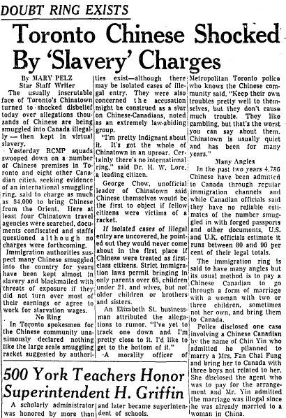 Newspaper clipping from Toronto Star, May 25, 1960